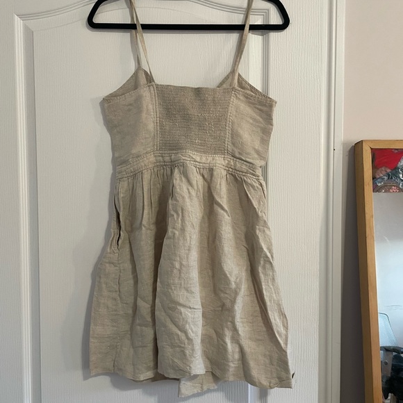 Wilfred “Adelia” 100% linen tie front professionally shortened summer mini dress - Picture 7 of 10